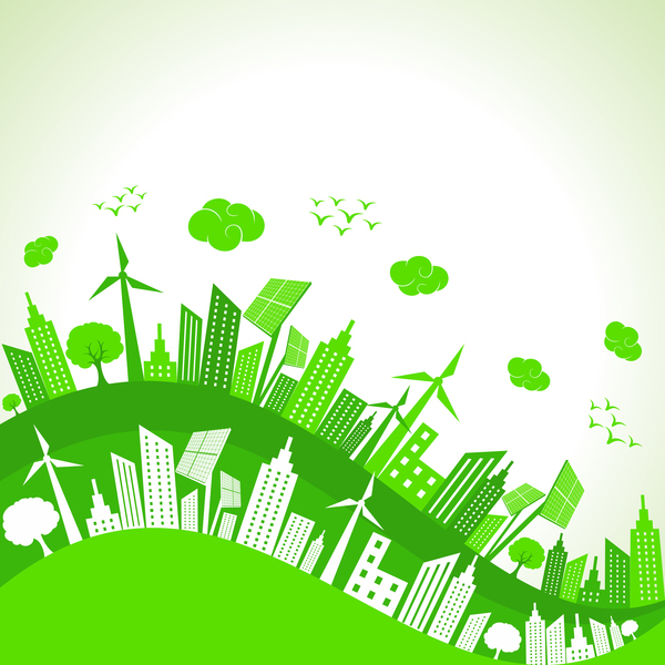 Eco city design vector template