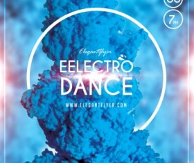 Electro Dance Flyer Template with Facebook Cover PSD material