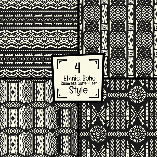 Ethnic boho seamless pattern vector 04