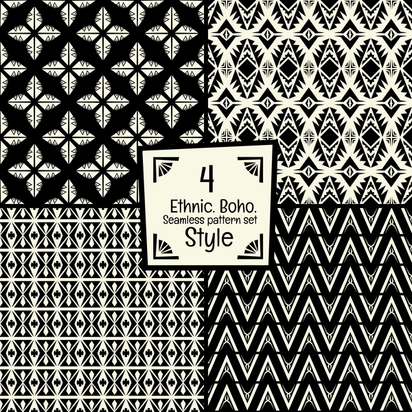 Ethnic boho seamless pattern vector 07