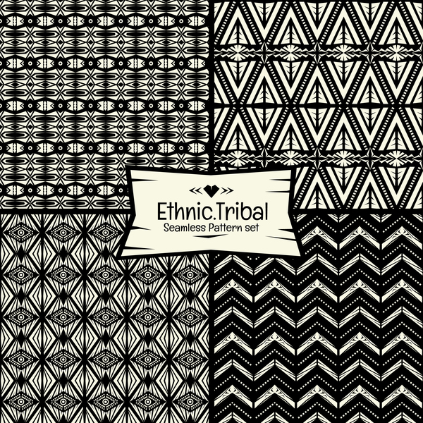 Ethnic tribal seamless pattern vector material 01
