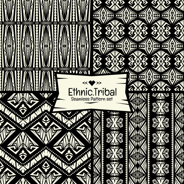 Ethnic tribal seamless pattern vector material 03