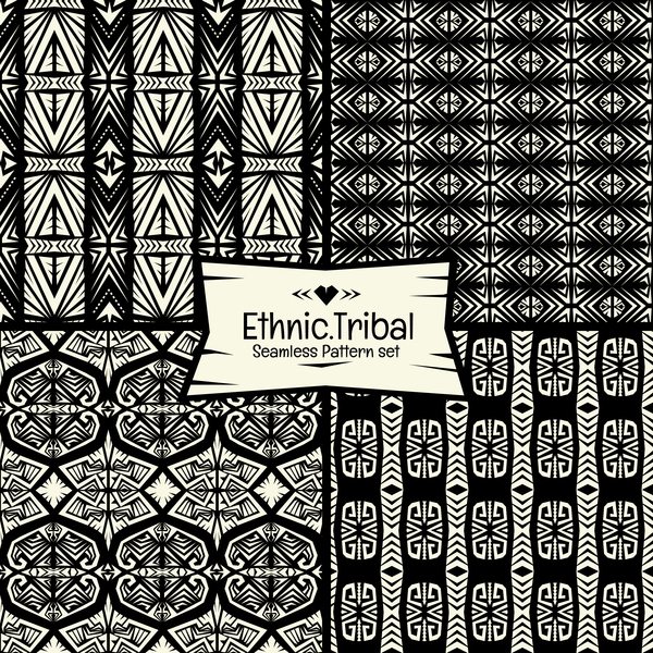 Ethnic tribal seamless pattern vector material 04