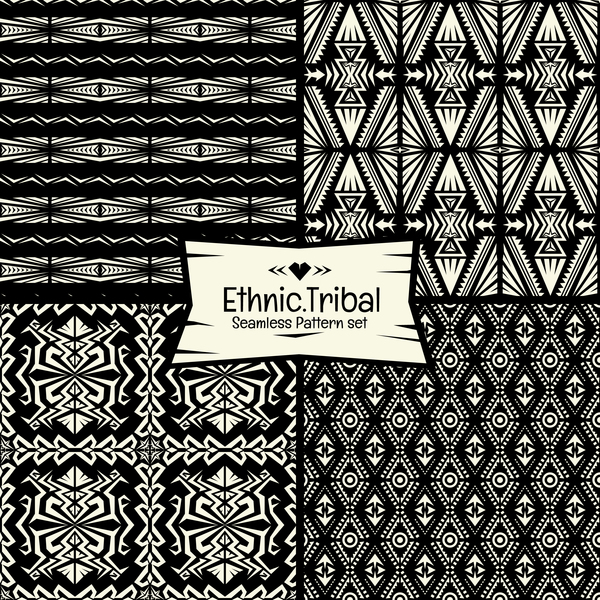 Ethnic tribal seamless pattern vector material 06