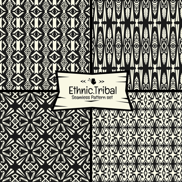 Ethnic tribal seamless pattern vector material 07