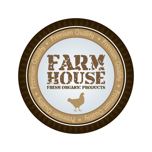 Farm house fresh food badge vector material