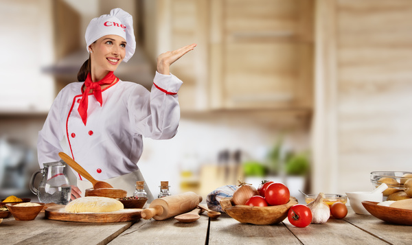 Female chef Stock Photo 03