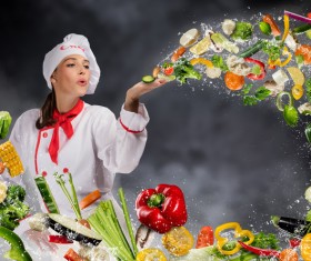 Female chef Stock Photo 05