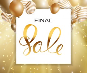 Final sale background with colored balloons vectors 04