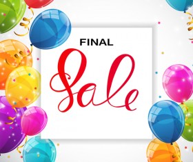 Final sale background with colored balloons vectors 05