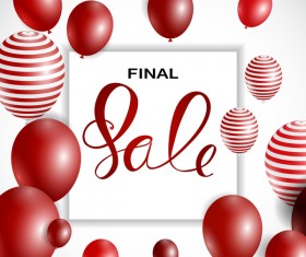 Final sale background with colored balloons vectors 07