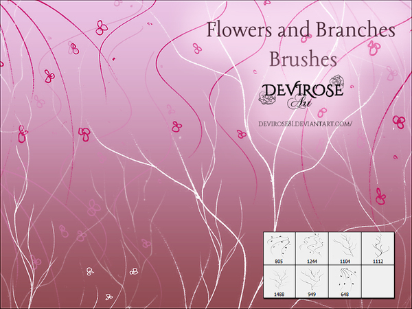 Flowers and Branches photoshop brushes set
