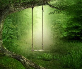 Forest swing Stock Photo