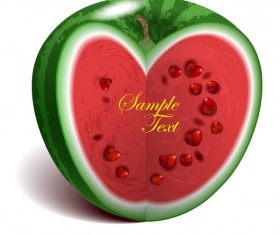 Fresh juicy watermelon with ripe vector material 02