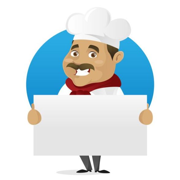 Funny chef cooking sign vector design 03 free download