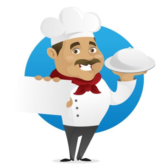 Funny chef cooking sign vector design 04 free download