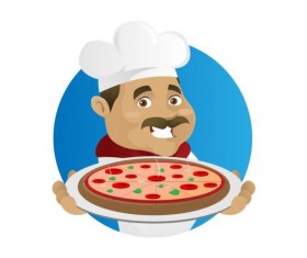 Funny chef cooking sign vector design 10