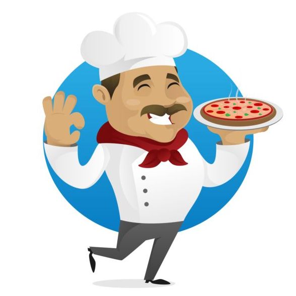 Funny chef cooking sign vector design 11