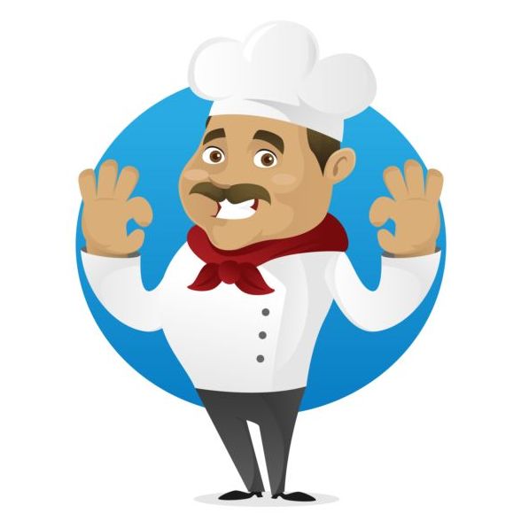Funny chef cooking sign vector design 12 free download