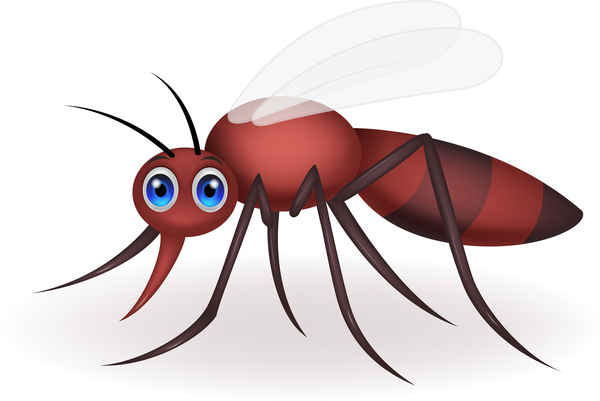 Funny mosquito cartoon vector material 04