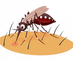 Funny mosquito cartoon vector material 08