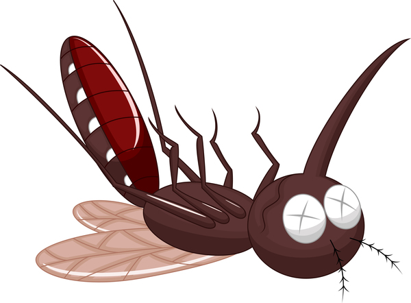 Funny mosquito cartoon vector material 10