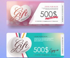 Gift voucher template creative design vector 03