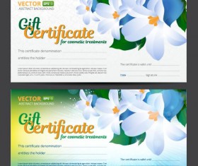 Gift voucher template with flower vector set 05