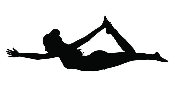 Girl aerobics silhouette vector 01