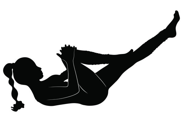 Girl aerobics silhouette vector 02