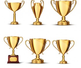 Gold trophy collection vector material 04