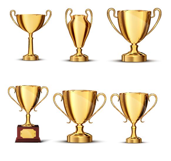 Gold trophy collection vector material 04