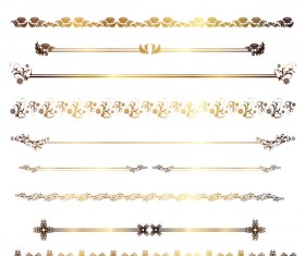 Golden borders decor vectors set