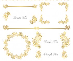 Golden decor calligraphy with frame and borders vector 01