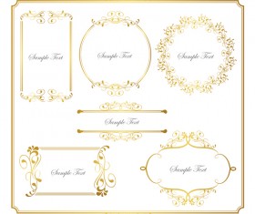 Golden decor calligraphy with frame and borders vector 05