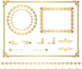 Golden decor calligraphy with frame and borders vector 06