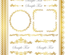Golden decor calligraphy with frame and borders vector 09