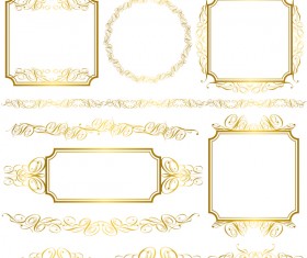 Golden decor calligraphy with frame and borders vector 17