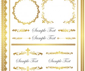 Golden decor calligraphy with frame and borders vector 18