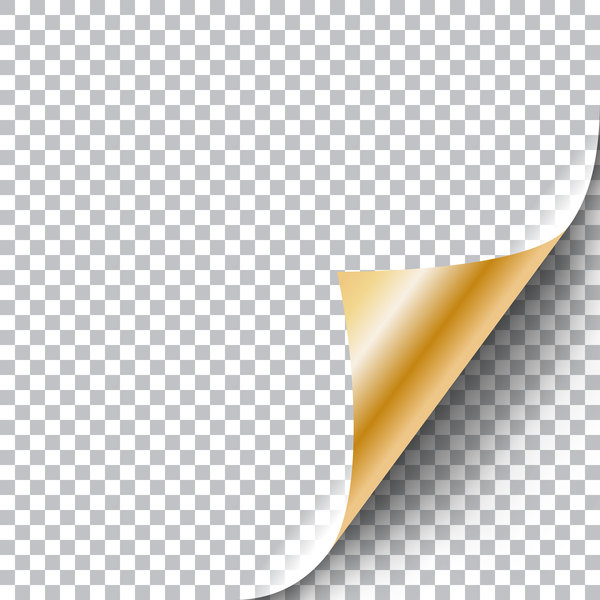 Golden paper curled corners vector illustration 02