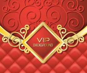 Golden with red VIP background vector 01