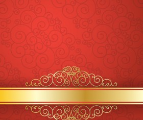 Golden with red VIP background vector 04
