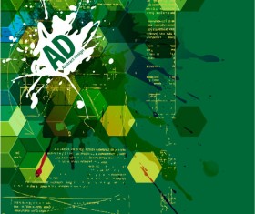 Green abstract background with grunge vector