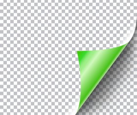 Green paper curled corners vector illustration