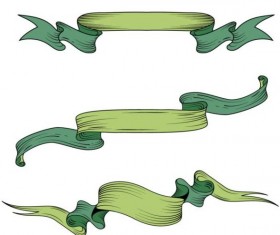 Green ribbon hand drawing vector