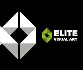 Green with black business card back vector