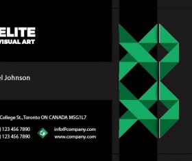 Green with black business card front vector