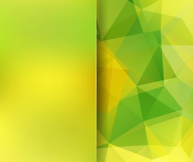 Green with yellow polygon background vector 01