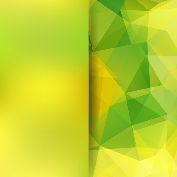 Green with yellow polygon background vector 01