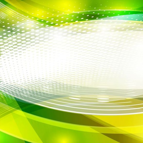 Green yellow abstract wavy background vector free download